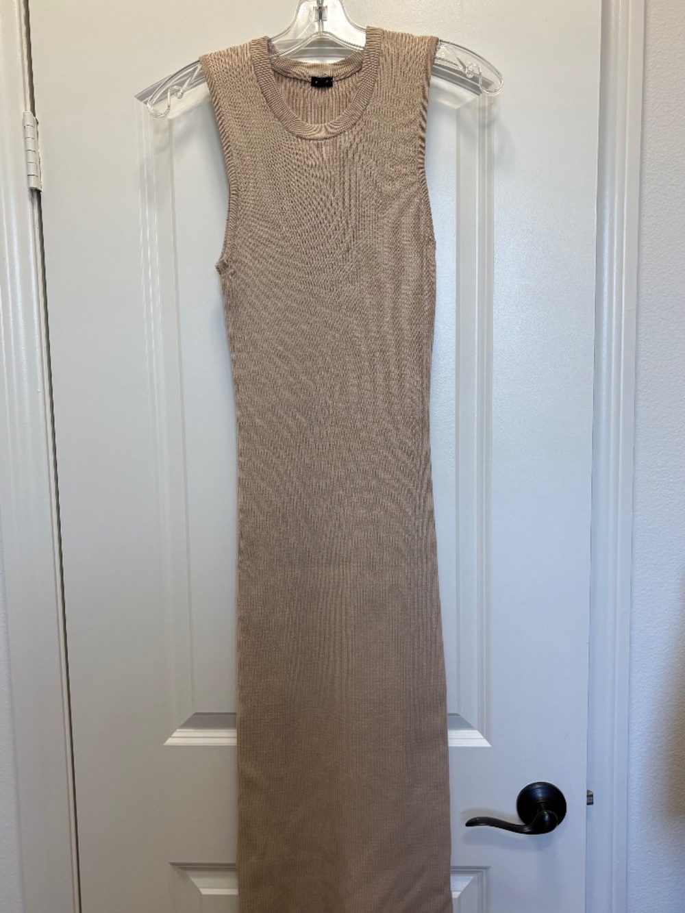 Monrow ribbed knit dress in tan